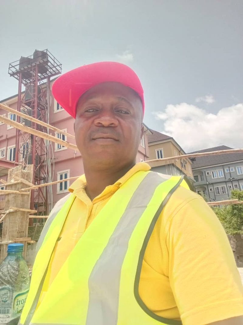 Team member in a hi-vis vest on a residential site